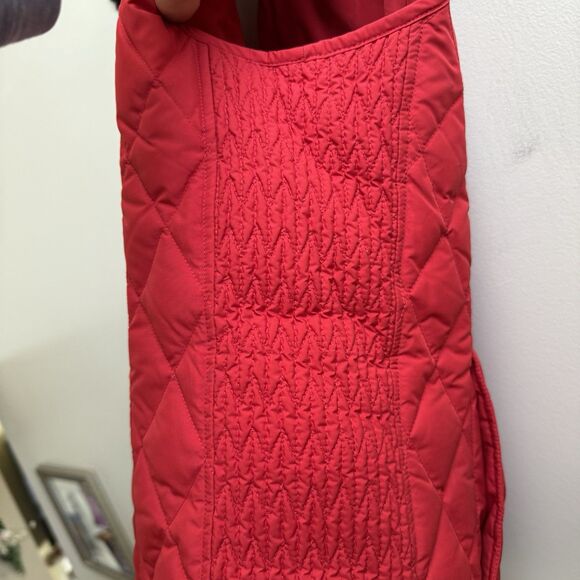 Pendleton Womens Quilted Down Blend Vest Jacket Faux Fur Collar Red Size L - Picture 4 of 6